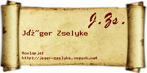 Jéger Zselyke névjegykártya
